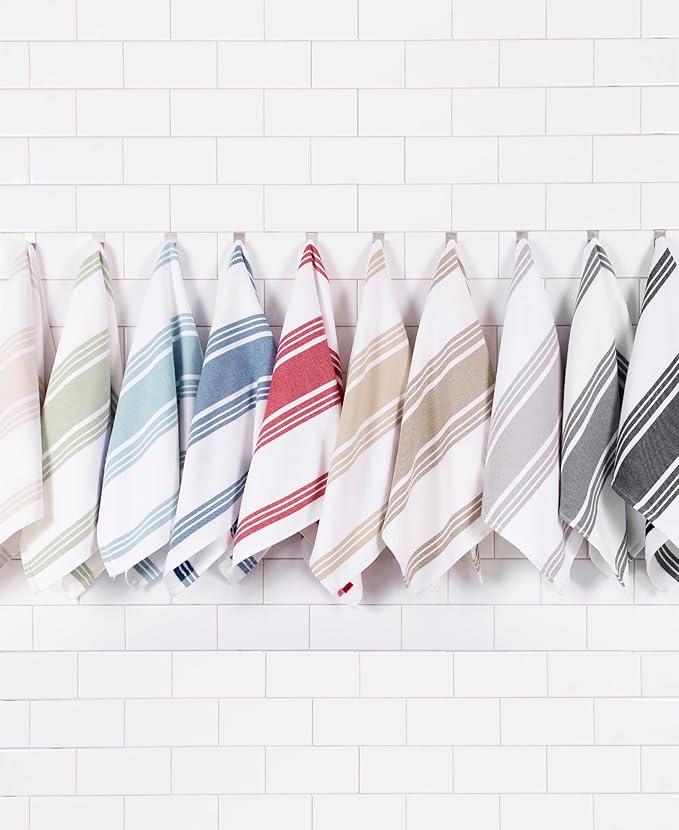 All-Clad Dual-Purpose Kitchen Towels: Highly Absorbent, Super Soft Long Lasting - 100% Cotton, 17"x30" Dish Towels for Cleaning & Drying Dishes, Pans, Glassware, or Countertops, (3-Pack), Rainfall