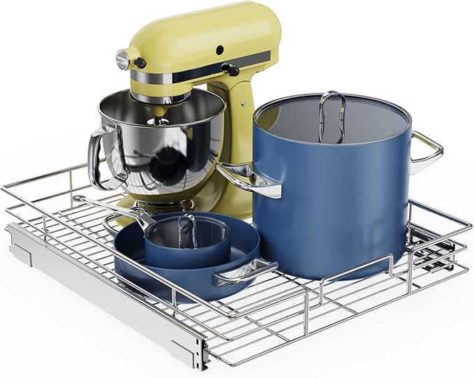 ROOMTEC Pull Out Cabinet Organizer, Cabinet Pull Out Shelves 22½" W x 21½" D, Heavy Duty Cabinet Drawers Slide Out Kitchen Cabinet Organizers Storage Shelf