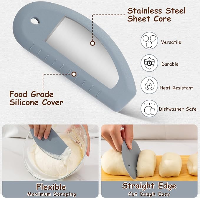 Sourdough Starter Kit, Sourdough Bread Baking Supplies, 40oz Sourdough Starter Jar, 9" Round & 10"Oval Rattan Banneton Bread Proofing Baskets Set, Bread baking tools,Silicone bread Sling