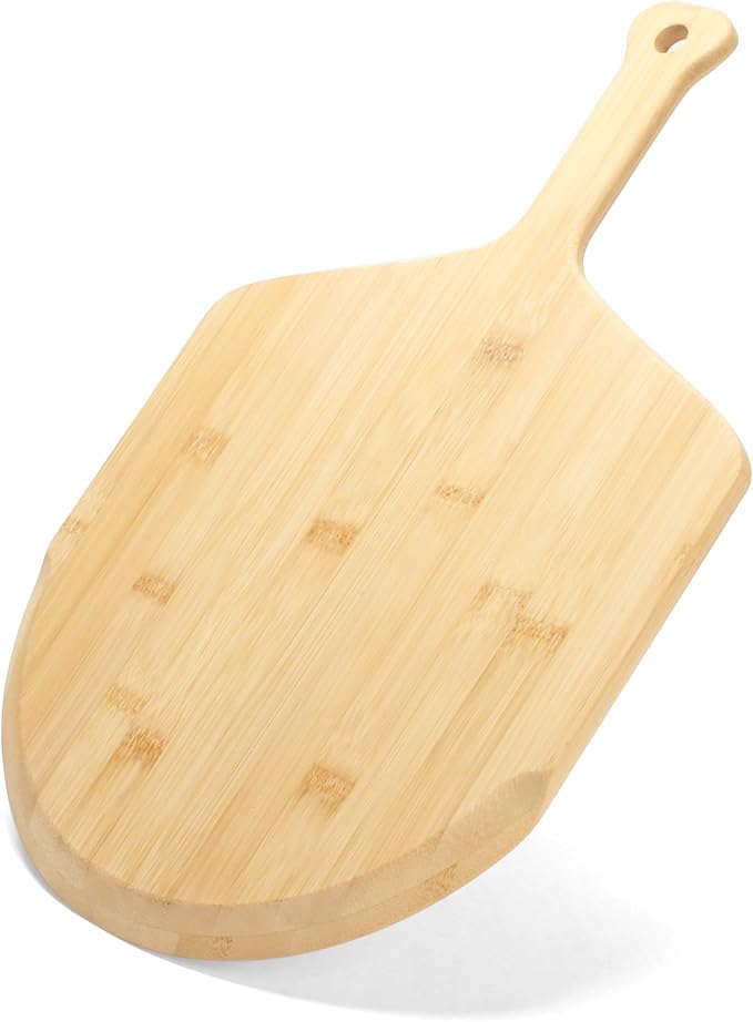 Pizza Peel 12 inch, 1Pcs Bamboo Pizza Paddle, Bamboo Pizza Spatula Paddle