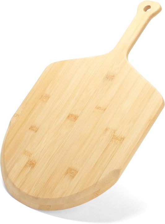 Pizza Peel 12 inch, 1Pcs Bamboo Pizza Paddle, Bamboo Pizza Spatula Paddle