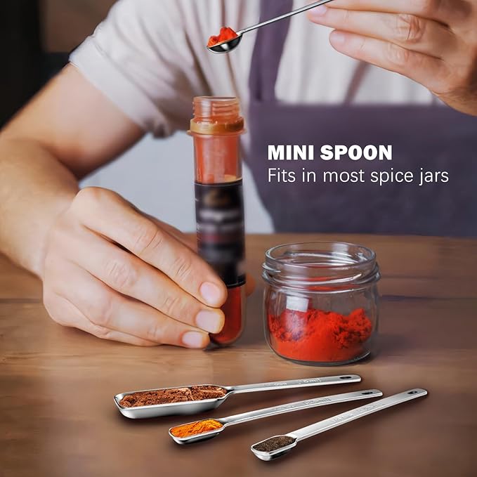 20Pcs Measuring Cups and Spoons Set, Includes 7pcs Stainless Steel Measuring Cups, 12 Measuring Spoons with Leveler for Cooking & Baking, Dishwasher Safe