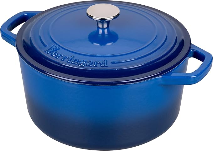 Enameled Cast Iron Dutch Oven Pot with Lid, for Bread Baking, Round Bread Oven- include Sourdough Bread Baking Supplies Set, 4.5QT, Blue