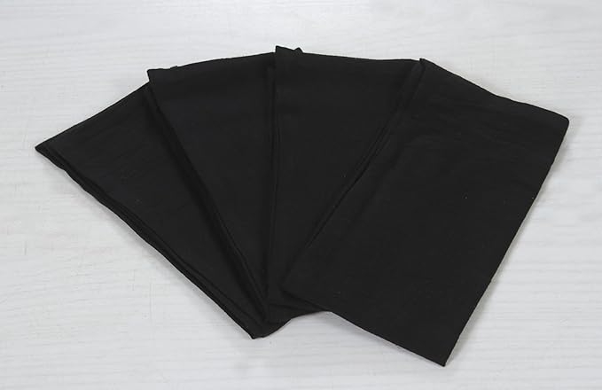 ANA Cloth Napkins Set of 12 (17.5x17.5) inch 100% Cotton Dinner Napkin Washable Hotel Quality Reusable Kitchen & Table Linen for Fall Thanksgiving Family Dinners Weddings & Everyday Use - Black