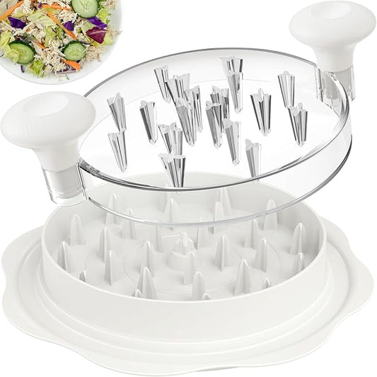 10'' Pro Chicken Shredder Tool Twist Large for Kitchen, BPA-Free Food-Safe Meat Grinder, Visible Chicken Breast Meat Shredder with Strong Anti-Slip Bottom & Ergonomic Handle, White