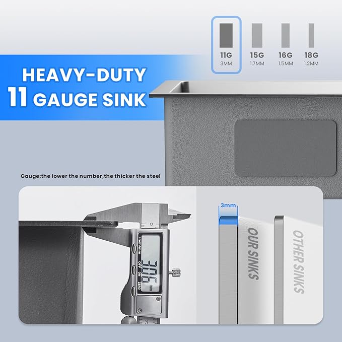 POPFLY 23 Inch Undermount Kitchen Sink, Single Bowl 18 Gauge 304 Stainless Steel Outdoor Sink, 23×18 In Bar Prep Small Undermount Kitchen Sink, Brushed Nickel