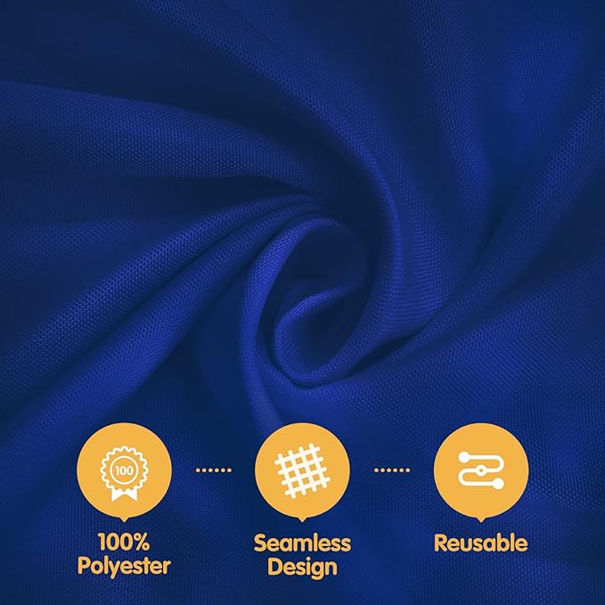 BRILLMAX 6 Pack Navy Blue 132 Inch Round Tablecloths Fit 72" Tables (Floor-Drop) - Circle Bulk Linen Polyester Fabric Washable Cloth Cover for Wedding Reception Banquet Birthday Party Buffet