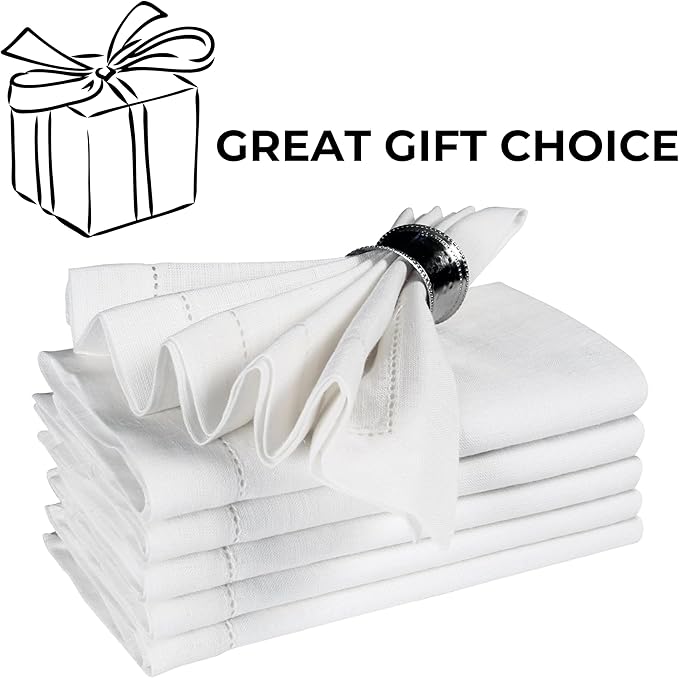 Cloth Napkins, 100% Linen Napkins White, Napkins, Linen Napkins, Dinner Napkins Cloth, Napkins Cloth, Wedding Napkins, Easter Thanksgiving Christmas Napkins 18x18 Cloth Napkins Set of 6