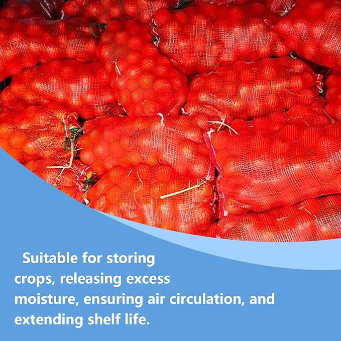 10 Pack Mesh Onion Bags, 11"×18" Reusable Vegetable Produce Bags 10LB with Drawstring for Onions Vegetables Crawfish Citrus Firewood (10, 11''*18'')