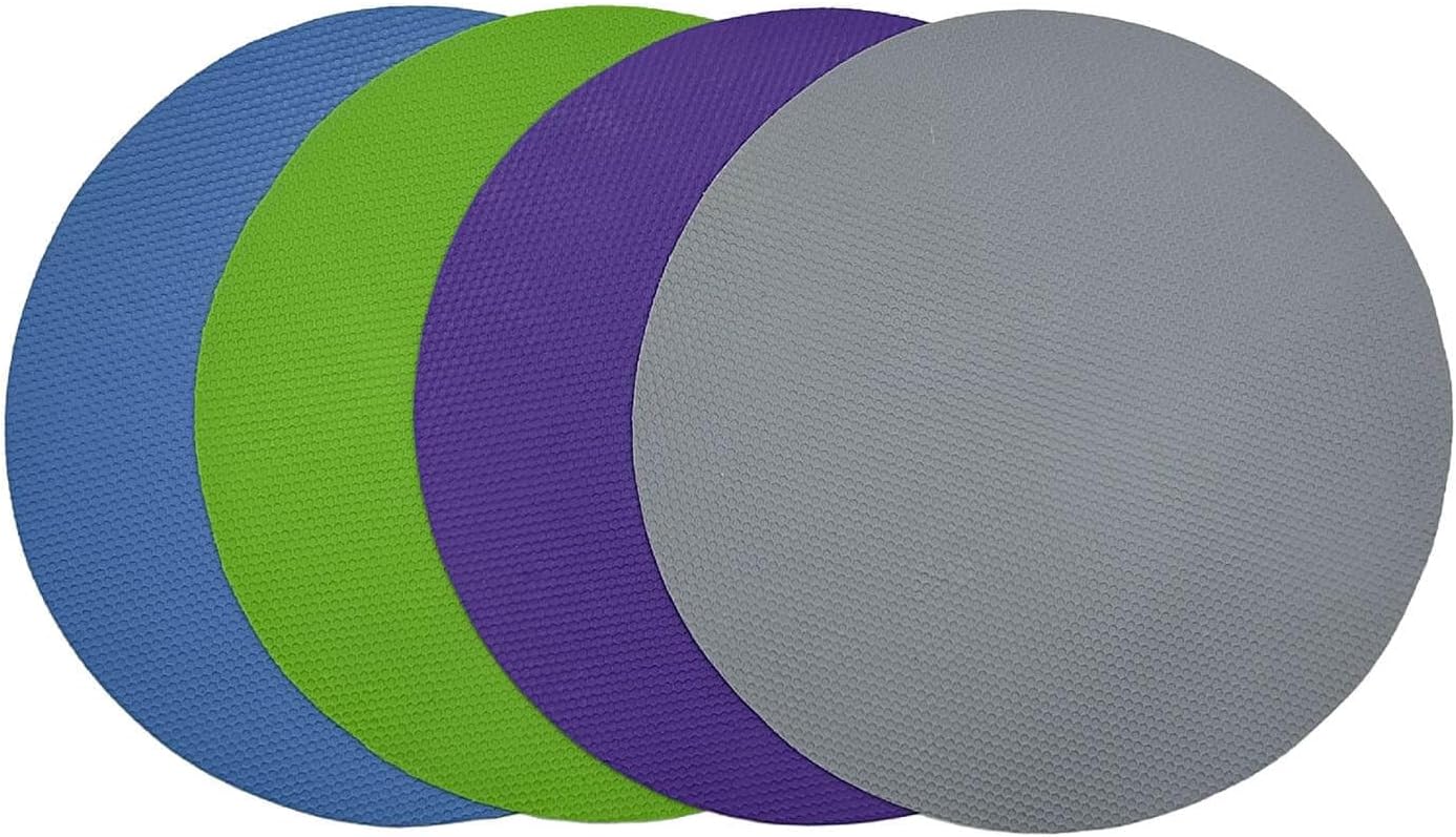 4 Pack Rubber Jar Opener Grippers, 4.9 Inch Round Bottle Opener, Jar Opener for Seniors with Arthritis (Blue,Grey,Green,Purple)