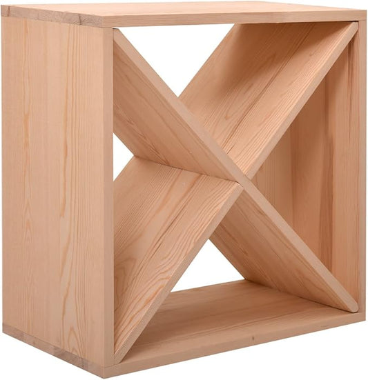 JAXPETY 24 Bottle Wine Rack Holder Compact Cellar Cube Bar Storage Kitchen Decor Wood Display Home,Natural