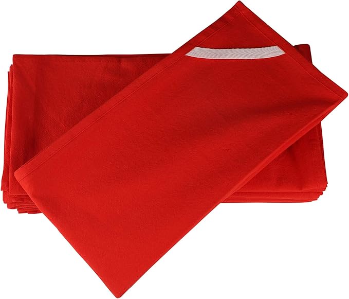 DG Collections 100% Cotton Flour Sack Towels – 12 Pack, 27x27 Inches, Red, Lint-Free, Pre-Washed, Hemmed Edges – Reusable Kitchen Towels for Cleaning, Embroidery, Printing & Crafts - Red