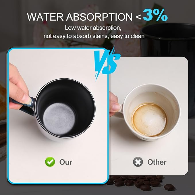 MONITO 14 OZ Coffee Mugs Set of 6, Modern Large Ceramic Coffee Mugs Set with handle for Tea/Latte/Milk/Cocoa, Funny Tea Cups for Office and Home, Engagement Gifts…