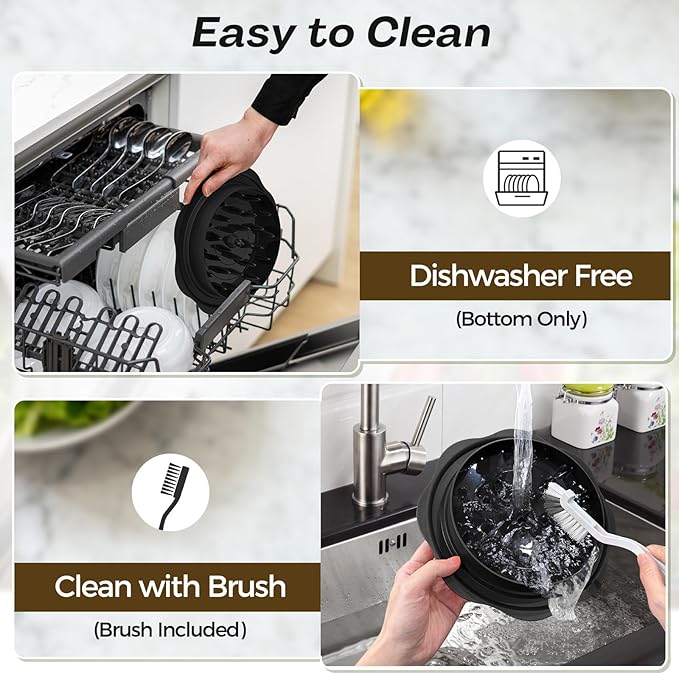 10'' Pro Chicken Shredder Tool Twist Large for Kitchen, BPA-Free Food-Safe Meat Grinder, Visible Chicken Breast Meat Shredder with Strong Anti-Slip Bottom & Ergonomic Handle, Black