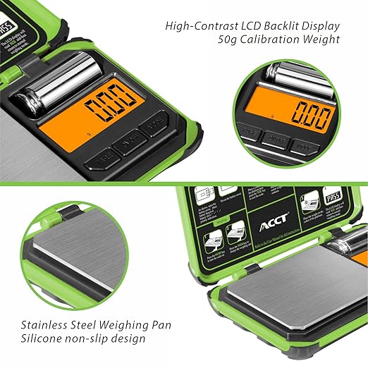 Precision Pocket Scale, 200gx0.01g Jewelry gram Scale, Digital Food Scale with LCD Display, one-Click Conversion 6 Units, Mini Scale for Weed/Kitchen/Powder/herb/Coins(Battery Included)