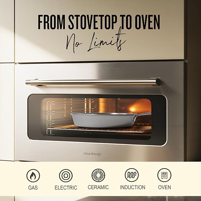 Alva Maestro 8" 5-Ply Stainless Steel Frying Pan with Glass Lid – PFAS-Free, Non-Toxic & Oven Safe Cookware – Induction Compatible, Even Heat Distribution, Ergonomic Stay-Cool Handle – Belgian Design