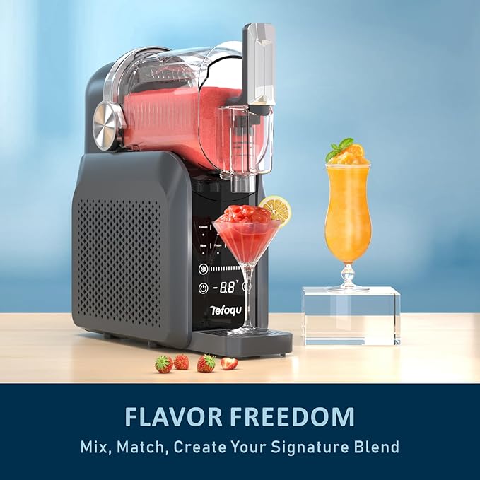 Slushie Machine, 88oz Frozen Drink Maker with 7 Preset Programs, No Ice Required for Frozen Margaritas, Slushies, Frappés and Milkshakes, Mist Gray