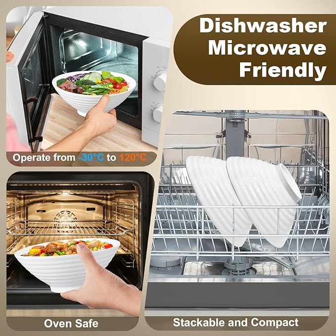 8-Inch Large Ceramic Ramen Bowl Set of 2 (9 Piece) - Microwave & Dishwasher Safe Porcelain Japanese Salad Noodles Cereal Fruit Pasta Soup Bowls with Recipes Chopsticks Forks Spoons for Men Women Gift