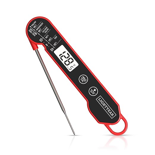 Lightyear Meat Thermometer | Instant Read Cooking Thermometer for Grilling, Roasting & BBQ, Built-in Magnet, IP65 Waterproof, Food-Grade Stainless Steel Temperature Probe