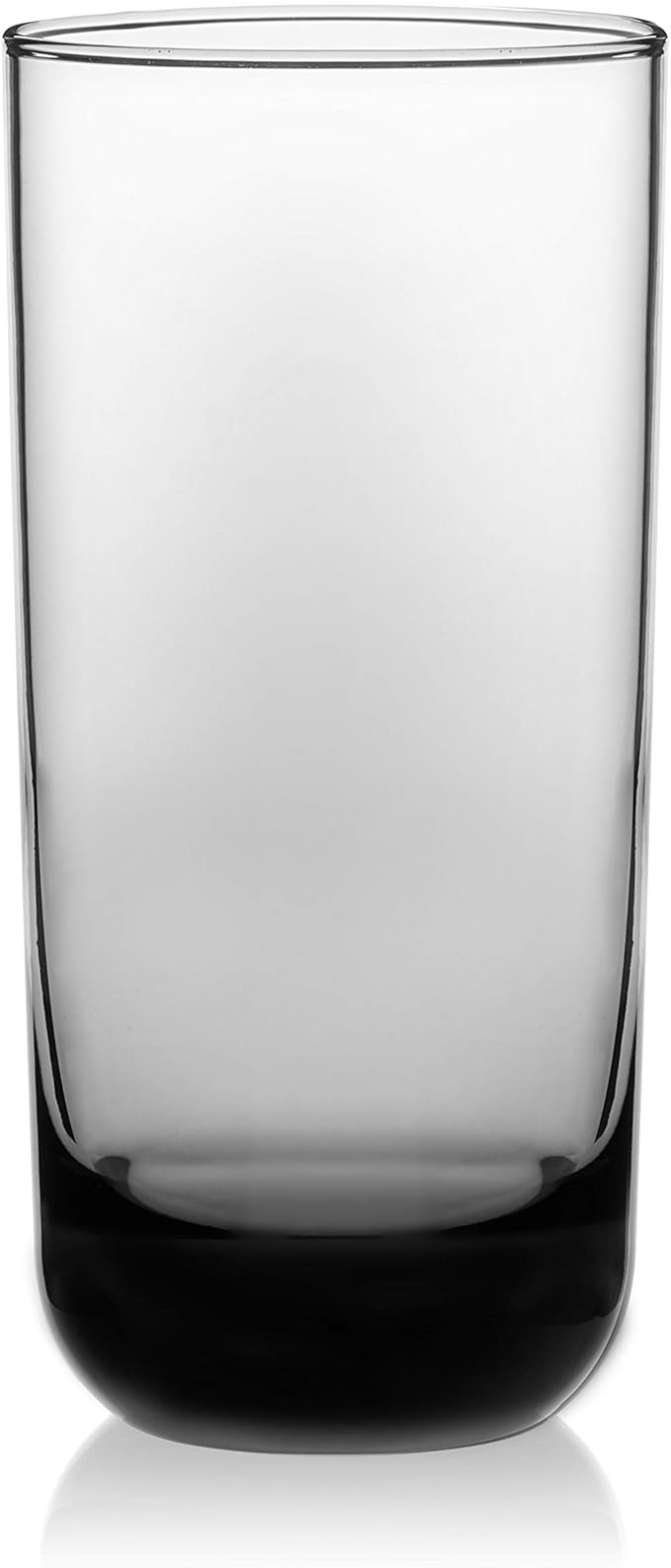 Libbey Polaris Tumbler and Rocks Glass Set, Smoke Hue Drinkware Glasses Set, Lead-Free Tall Water Glasses with Modern Clean Lines, Dishwasher Safe Drinking Glasses Set of 16