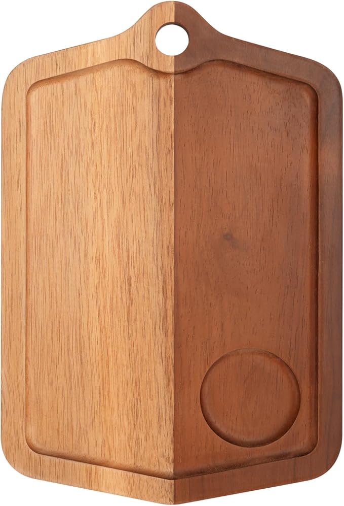 Acacia Wood Cutting Board 12 x 8 In, Wooden Cutting Boards for Kitchen Non Toxic Dishwasher Safe Non Slip, Small Cutting Board for Meat, Charcuterie, Chopping