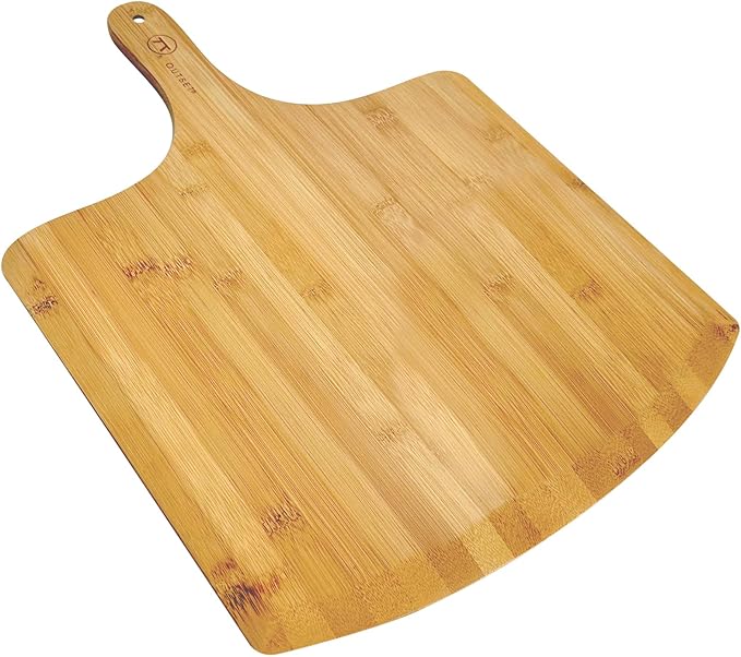 Outset Pizza Peel, Extra Large Bamboo Pizza Paddle, 18" x 14", Tan