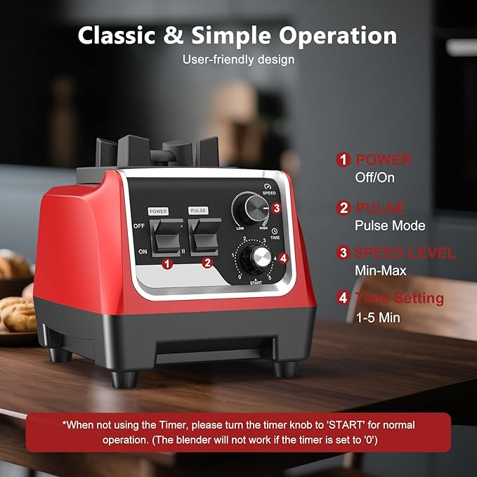 Blender for Smoothies with 1800 Watt Motor Powerful Countertop Blenders for Kitchen 70OZ Large Capacity Smoothie Blender and Grinder Combo for Ice Crush Frozen Drinks Puree (Red)