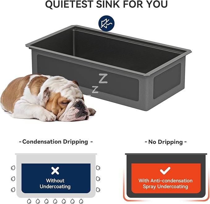 Lordear 33 Black Kitchen Sink Undermount Honeycomb Nano Finish 16 Gauge T304 Stainless Steel Single Bowl Workstation Sink with Cutting Boards Handmade