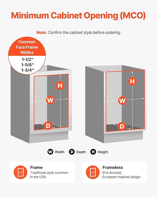 VEVOR Wood Pullout Trash Can for Kitchen Cabinets, 35 QT Garbage Waste Recycling Bin, Under Mount Waste Container, with Heavy Duty Metal Soft Close Sliding System, Door Kit, for Sink, Under Counter