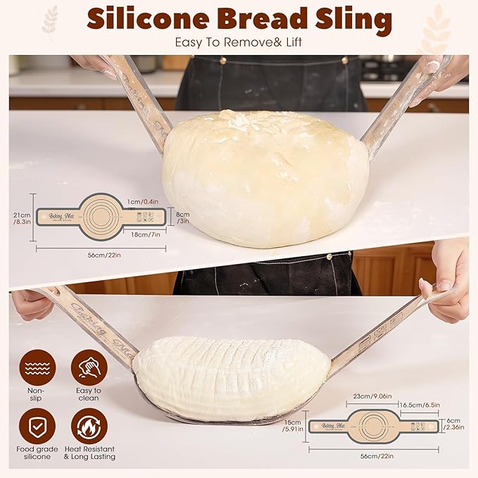 Sourdough Starter Kit,MQFORU Sourdough Bread Baking Supplies with 10" Round & 10" Oval baskets,Silicone Sourdough Bread Kit,Sour Dough Starter Kits for Bakers Wife Mom Women