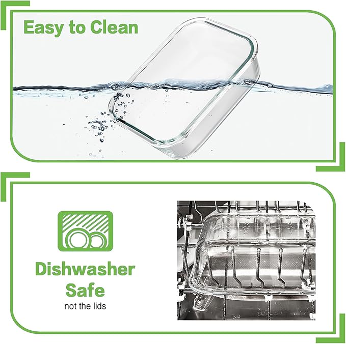 10 Pack Borosilicate Glass Meal Prep Containers with Locking Lids, Glass Food Storage Containers Set, Airtight Lunch Bento Boxes, BPA-Free & Leak Proof, 36oz & 14oz, Freezer, Oven Safe-Blue