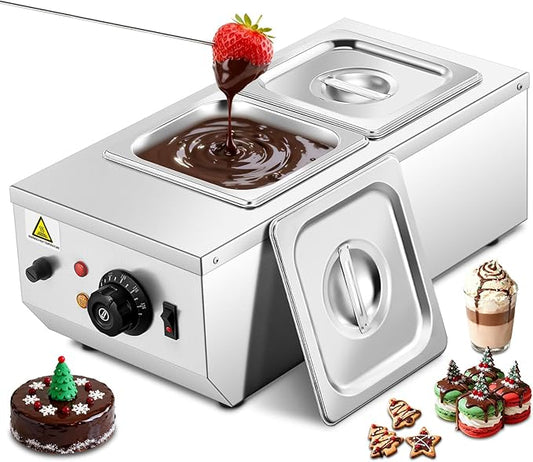 Chocolate Tempering Machine, 9LBS Chocolate Melting Pot, 86~185℉ Chocolate Warmer, 1000w Commercial Chocolate Melting Machine, Stainless Steel Electric Commercial Food Warmer For Milk Coffee Cheese