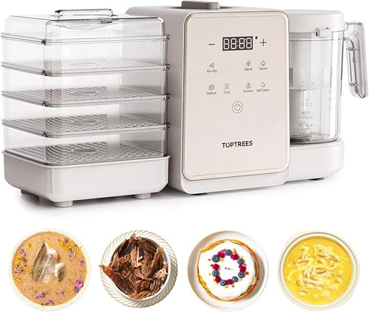 Pet Fresh Maker - 5.5-Qt Food Processor, 10 Types of Homemade Pet Foods for Dogs, Cats & Small Pets, 7-in-1 Cooking & Chopper Machine with Easy One-Step Touch Panel,DIY Recipes,Wet Cat Food,Dog Treats