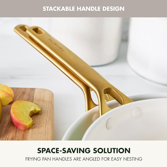 GreenPan Nonstick Reserve Pro 10 Piece Cookware Set, NSF Certified Ceramic, Hard Anodized PFAS-Free Pots & Pans Set with Lids, Stainless Steel Handles, Oven & Dishwasher Safe, Oyster Gray