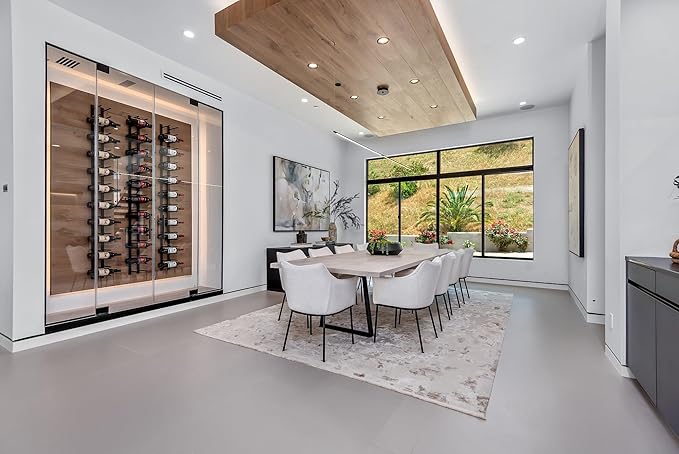 Ultra Wine Racks Wall Mounted Label-Out Wine Racks (1 Foot 2 Deep, Matte Black, 6 Wine Bottles) - Modern Metal Wine Storage, Modular Design for Home Bar, Kitchen, Dining Rooms, & Wine Cellars