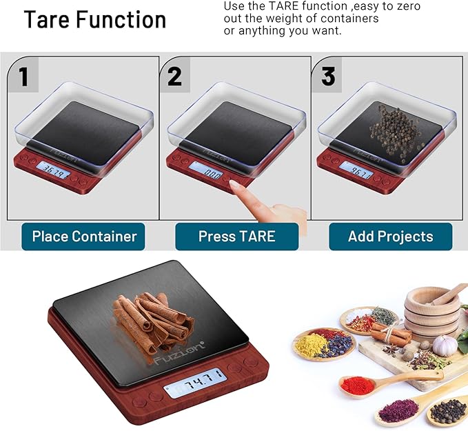 Fuzion Digital Scale .01 Gram Accuracy, 500g Mini Food Scales for Small Jewelry, Gold, Herb, Spice - Weight Gram and Oz