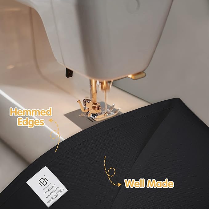 BRILLMAX 8 Pack Black Round Tablecloths 90 Inch - Circle Bulk Linen Polyester Fabric Washable Table Cloth Cover for Wedding Reception Banquet Birthday Party Buffet Restaurant