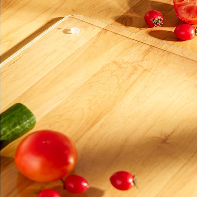 Tempered Glass Cutting Boards For Kitchen 16 x 18 - High Transparency for Countertop Protection, Scratch-Resistant, Heat-Resistant, Dishwasher safe(Large)