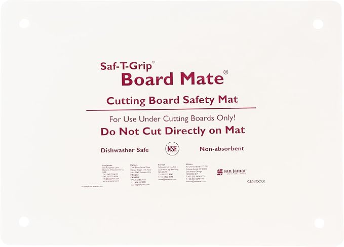 San Jamar Saf-T-Grip Cutting Board Mat Nonslip Mat for Kitchens, Restaurants, and Fast Food, Plastic, 18 x 13 x 0.13 Inches, White, (Pack of 6)
