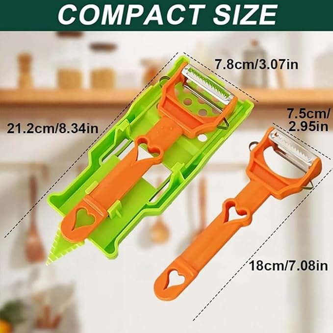 Pelador Multifuncional 2-En-1, Set Patient Peeler, Multifunctional Single-Blade Peelers, 2 in 1 Multifunctional Peeler & Julienne Set with Grating Plate Great for Fruit and Vegetable (2pcs)