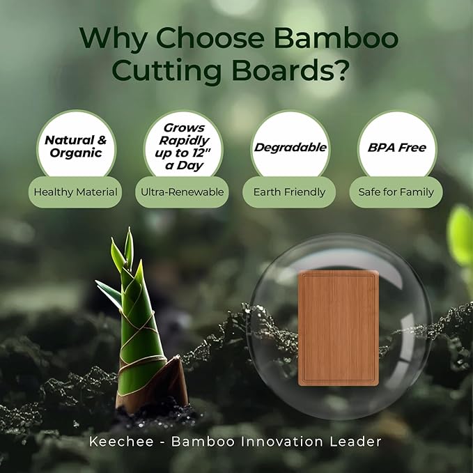 Extra Large Bamboo Cutting Board for Kitchen - 18 Inch Wood XL Cutting Boards with Juice Groove and Handles, Wooden Chopping Board for Meat, Cheese, Fruit & Vegetables (Pre Oiled, Brown)