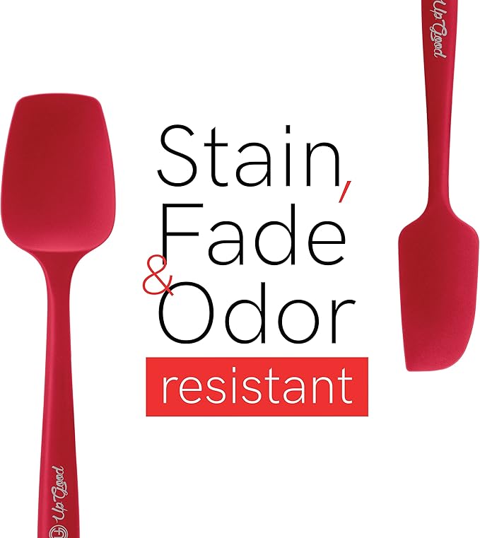 UpGood Silicone Spatula Set 600°F - High Heat Resistant Nonstick, Small and Large Kitchen Spatulas - Flexible BPA Free Professional Grade Cookware - Utensils for Cooking, Baking, Mixing(4 Pcs, Red)