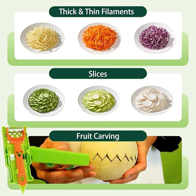 Pelador Multifuncional 2-En-1, Set Patient Peeler, Multifunctional Single-Blade Peelers, 2 in 1 Multifunctional Peeler & Julienne Set with Grating Plate Great for Fruit and Vegetable (2pcs)