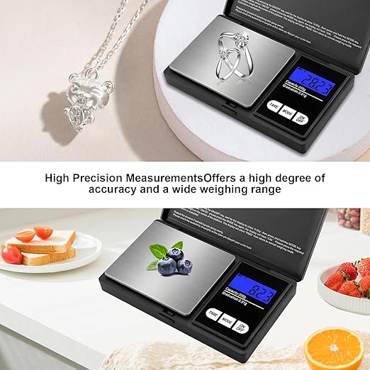 Digital Small Scale 200g/0.1g Accuracy Gram and Ounces Scale for Jewelry, Powder, Coin, Food Kitchen Pocket Scale with Tare, Backlight Display, Auto Shutoff