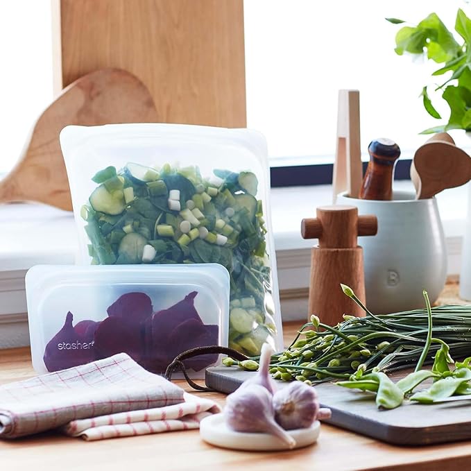 Stasher Premium Silicone Reusable Food Storage Bags, 3-Pack, Multi, Multi-Use Food Storage Bags, Lunch Bag, Travel Containers, BPA Free, Leak-free, Dishwasher-Safe, Eco-friendly