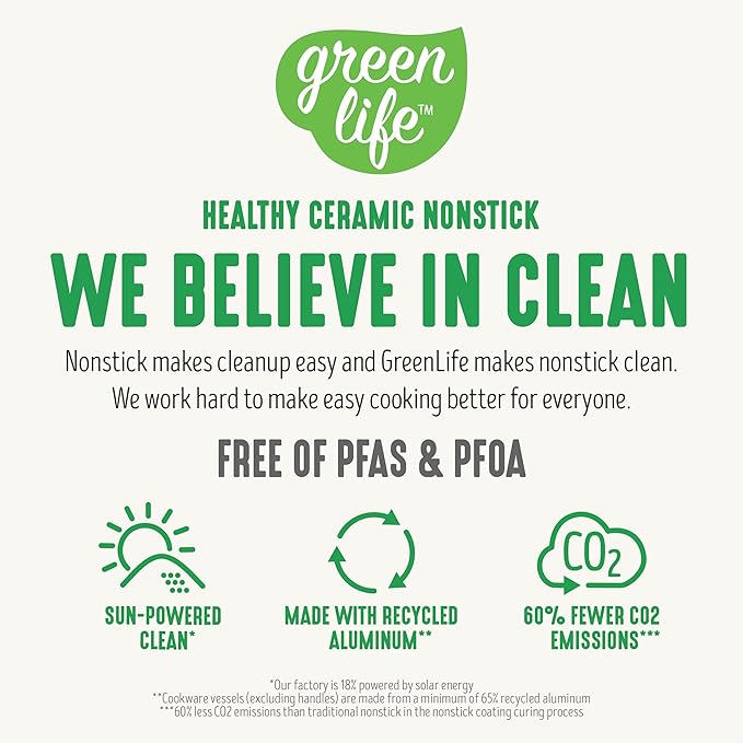 GreenLife Non Stick Fry Pan Set (7" & 10"), Non-Toxic PFAS-Free Ceramic Skillets, Dishwasher & Oven Safe, Egg Omelet Frying Pans, Stay- Cool Handles, Kitchen Home Cooking Essentials, Pink