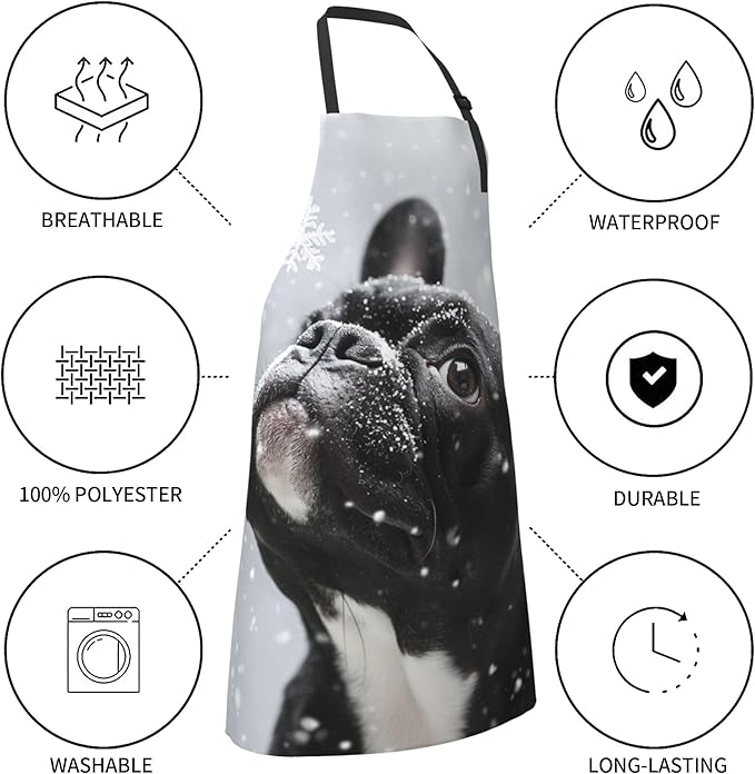Funny Animal Apron with 2 Pockets Waterproof for Men Women Kitchen Garden Decor
