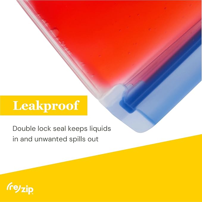 (re) zip 4-Piece Reusable Lunch & Leftovers Food Storage Bags – Leakproof, Airtight, BPA-Free, Food-Safe PEVA – Freezer Safe & Travel Friendly – Includes 1 Gallon, 2 Sandwich & 1 Snack Bag