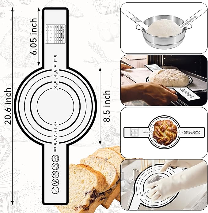 Sourdough Starter Kit, 24PCS Sourdough Bread Baking Supplies, Silicone Banneton Bread Proofing Basket Set of 2, Sourdough Starter Kit Beginners with 10pcs Bread Bags for Baking Lovers