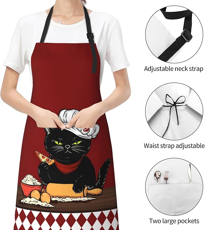 Funny Animal Apron with 2 Pockets Waterproof for Men Women Kitchen Garden Decor